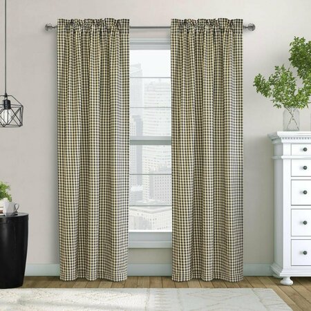 KD AMERICANA 40 x 54 in. Checkmate Pole Top Curtain Panel; Navy KD2841737